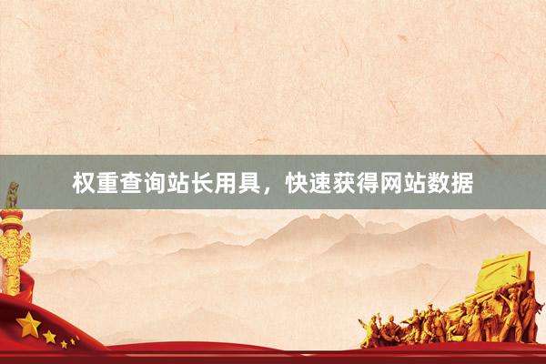 权重查询站长用具，快速获得网站数据