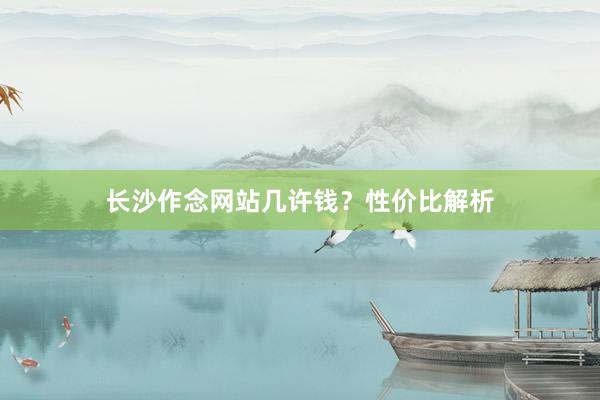 长沙作念网站几许钱？性价比解析